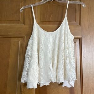 Express size M, lace tank, crop length